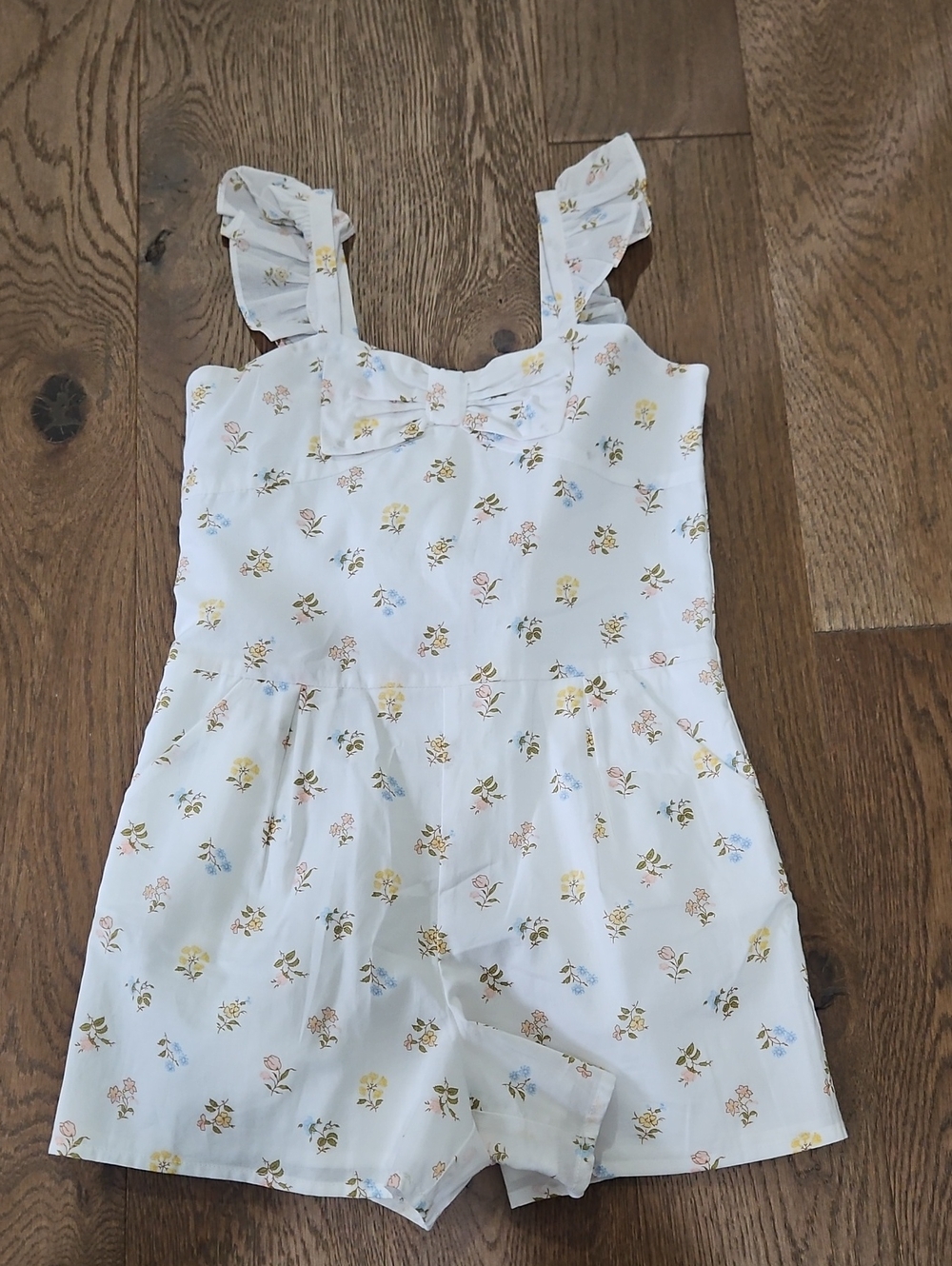 Janie and Jack White Floral Ruffle Strap One-Piece